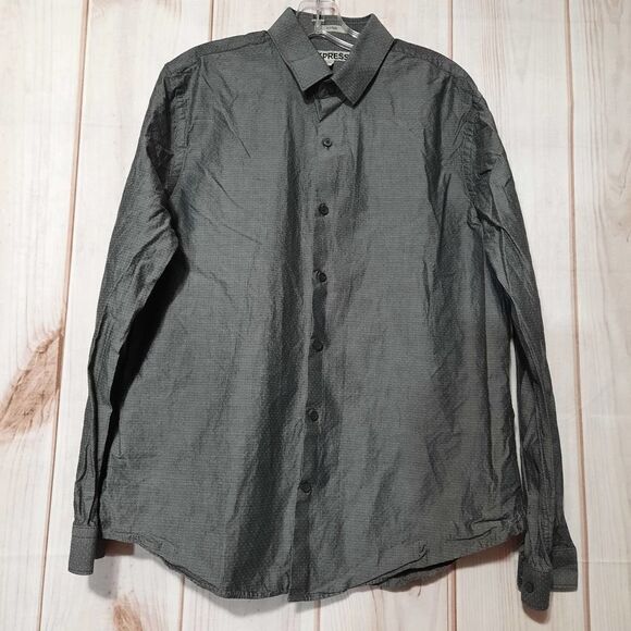 Express‎ Shirt Men's Large Gray Classic Core - Picture 1 of 7